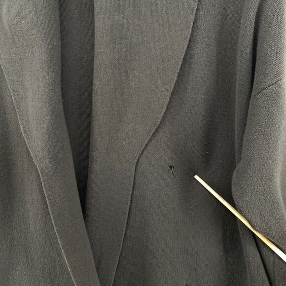 EILEEN FISHER Sweater S Cozy Organic Cotton Cardigan Shawl Open Front Gray - Picture 11 of 12